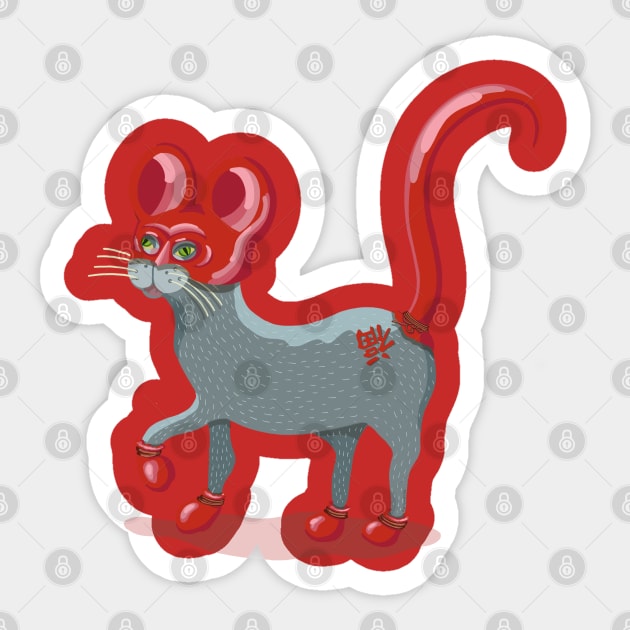 Chinese New Year Rat MouseTrap Sticker by BullShirtCo